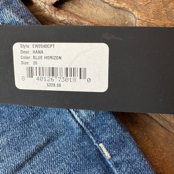 Edwin Hana blue jeans slim straight leg organic cotton/elastane women's 26 NWT - Picture 2 of 5
